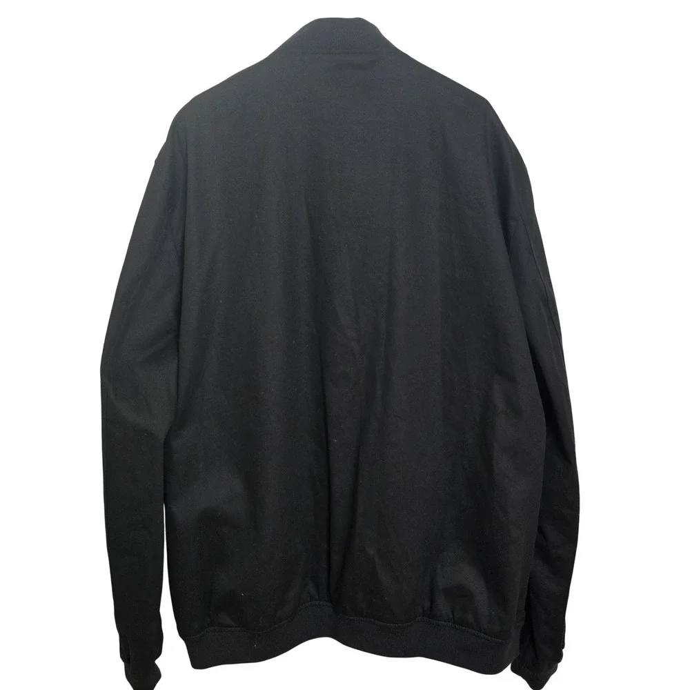 ASOS Black Twill Bomber Jacket 5XL Long‎ Zip Front Pockets Minimal Oversized Men